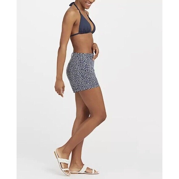 SPANX Women Navy Pantited Dot Sunshine 4" Shorts Size M,NEW - Picture 5 of 15